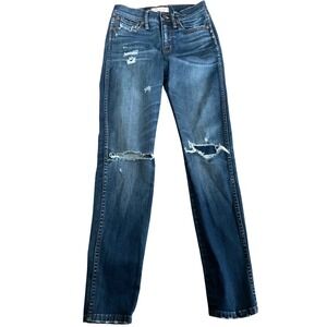 Madewell 9 High Riser Skinny Skinny Jeans Distressed Dark Wash Womens Size 24